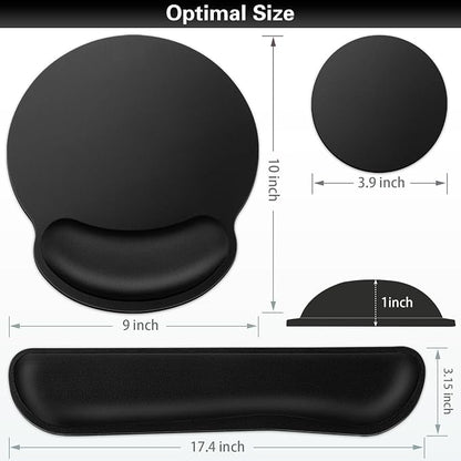 Mouse Pad Black, Ergonomic Keyboard Wrist Rest, Mouse Pad - Image 6