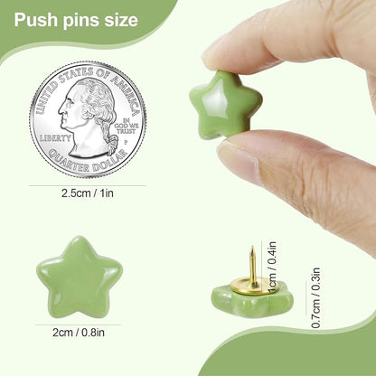 40 Pack Cream Star Decorative Push Pins, Thumb Tacks - Image 3