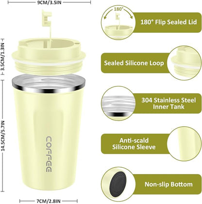 CS COSDDI 12 oz Stainless Steel Vacuum Insulated Tumbler - Coffee Travel Mug Spill Proof with Lid - Coffee Cups for Keep Hot/Ice Coffee,Tea and Beer - Image 3