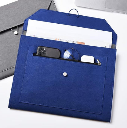 PU Leather A4 File Folder Document Holder 2 Pockets Portfolio Envelope Folder - Image 5