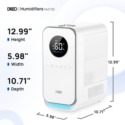 DREO Humidifiers for Bedroom, Top-filled Smart Quiet Cool Mist Humidifier for Large Room, 50 Hours Runtime for Home, Indoor Plants, Oil Diffuser & Nightlight for Baby Nusery, 5L, with Alexa/Google - Image 9