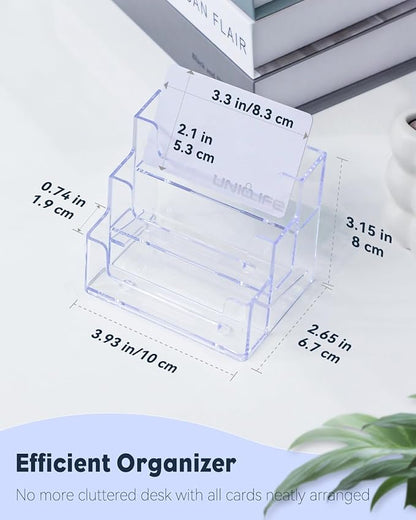 Uniclife 4 Pack Acrylic Business Card Holder - Image 6
