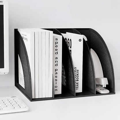 SAYEEC Sturdy Magazine Holder 4 Compartments Plastic Desktop File Organizer - Image 6