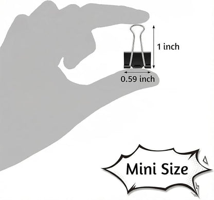 260Pcs Mini Binder Clips Black, 0.59 in/15mm Small Binder Paper Clips Office - Image 4