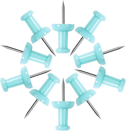 VAPKER Push Pins Tacks 120Pcs Solid LightBlue Thumb Tacks Larger Size Pin Map by VAPKER