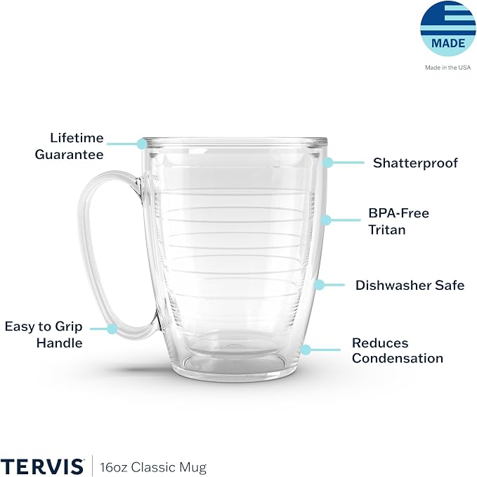 Tervis Clear & Colorful Tabletop Made in USA Double Walled Insulated Tumbler Travel Cup Keeps Drinks Cold & Hot, 16oz Mug, River Rock - Image 3