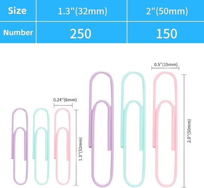 Multicolor Jumbo Paper Clips, 1.3 Inch & 2 Inch, School & Home, Document - Image 4