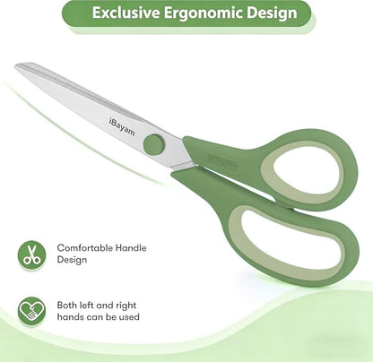 iBayam 8.5" Pastel Scissors All Purpose Heavy Duty 3Pack, 2.5mm Sharp Blade | - Image 4