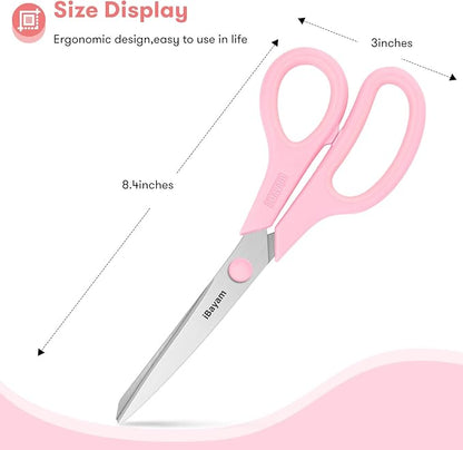iBayam 8.5" Scissors All Purpose, 2.5mm Sharp Blade, 3 Cute School Office | - Image 5