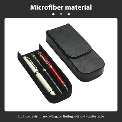 PU Leather Triple Pen Case Pencil Pouch Holder - Image 3