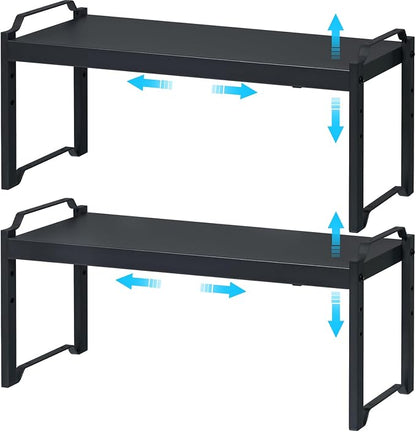 X-cosrack 25.5 Inches 2 Pack Expandable Cabinet Shelves, Stackable Shelf by X-cosrack