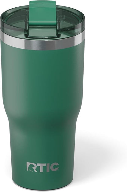 RTIC 30oz Essential Tumbler with Lid, Ceramic Lined, Insulated, Stainless Steel, Metal, Double Wall Vacuum-Insulation, Travel Cup for Iced Coffee, Tea, Hot and Cold Drink, Pine Tree by RTIC