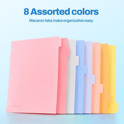 SUNEE 8 Tab Binder Dividers, Plastic Dividers - Image 6