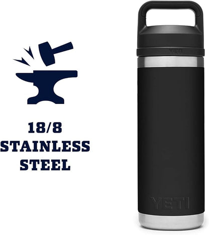 YETI Rambler 18 oz Bottle, Vacuum Insulated, Stainless Steel with Chug Cap, Black - Image 6