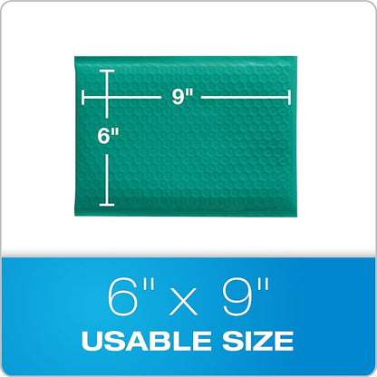 Quality Park Bubble Mailers, 6 x 9, Turquoise Poly Mailers, Padded Envelopes - Image 6