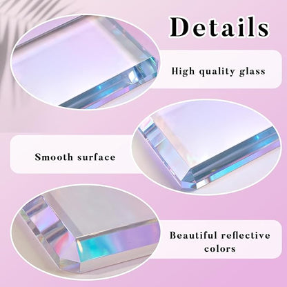 Seajan 4 Pcs Rectangular Glass Paperweight Clear Heavy Paper Weights Decorative - Image 4