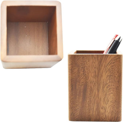 Walnut Wooden Pencil Holder Cup - Image 3