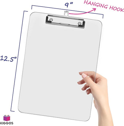 Kiggos 25 Pack Acrylic Clear Clipboards Bulk Plastic Clipboard - Image 2