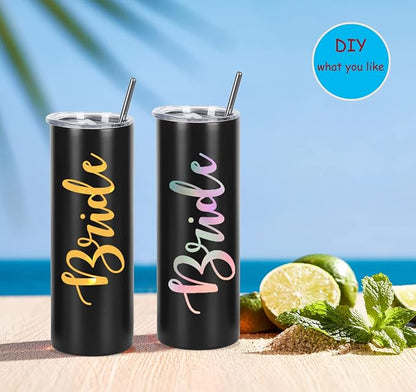 16 Pack 20 Oz Straight Skinny Tumblers,Individually Gift Boxed Stainless Steel Slim Skinny Tumbler Set Bulk, 20 Oz Insulated Slim Thin Travel Tumbler Cup for Diy, Black - Image 3