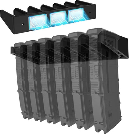 Solid ABS 6X Standard PMAG Wall Mount, Mag Holder, Home Magazine Storage Rack by RUSFOL