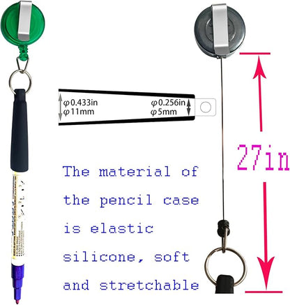 Duty Retractable Pull Pen Holder -Thick Nylon Cable- Ideal - Image 4