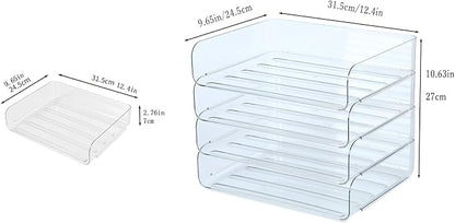 4 Tier Stackable A4 Paper Trays, Office Desk File Holder, Tidy File Document - Image 5