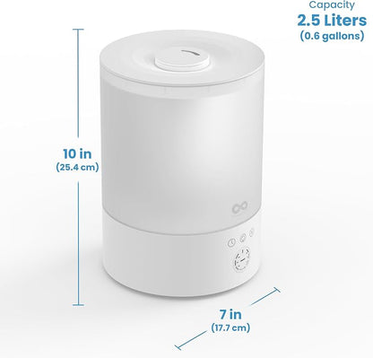 Everlasting Comfort 2.5L Top Fill Humidifier for Bedroom – Quiet, Easy to Fill & Clean, 24HR Runtime, Night Lights, Timer, Ultrasonic Cool Mist, Auto Shut-Off, Essential Oil Diffuser - White - Image 9