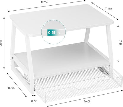 2-Tier Printer Stand with Storage, Desktop Organizer with Drawers - Image 5