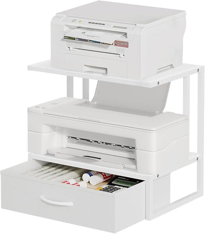 Printer Stand with Storage for Desk, with Fabric Drawer Desktop Printer Stand - Image 8