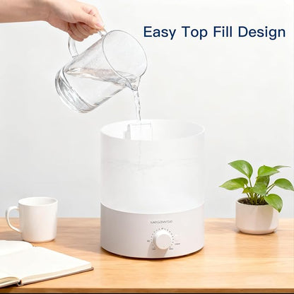 Megawise Cool Mist Humidifier with Top Refill Design, 2L Capacity, High Mist Output, No Leakage, and 7 Color Night Light - Image 7