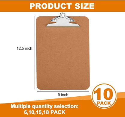HERKKA 10 Pack Hardboard Office Clipboards - Image 2