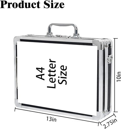 Aluminum Briefcase, Key Lock Clipboard Storage Box, Lockable Storage Case - Image 6
