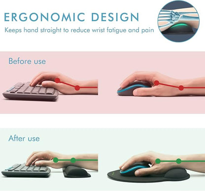 Comfy Mee Premium Memory Foam Keyboard and Mouse Wrist Rest Pads Set- - Image 3
