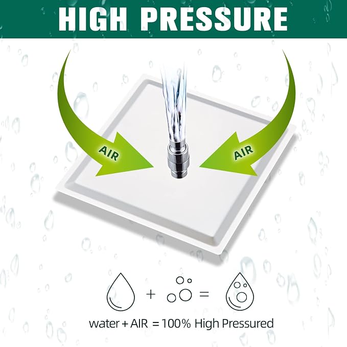 Shower Head - Shower Faucet Set Square Shower Combo System with 8'' Rainfall Shower Head Wall Mount Handheld Shower, Stainless Steel with Chrome Finish Bath Shower Head,Chrome - Image 5