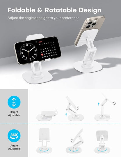 OMOTON Cell Phone Stand for Desk, 2 Pack Adjustable Foldable Phone Holder - Image 3