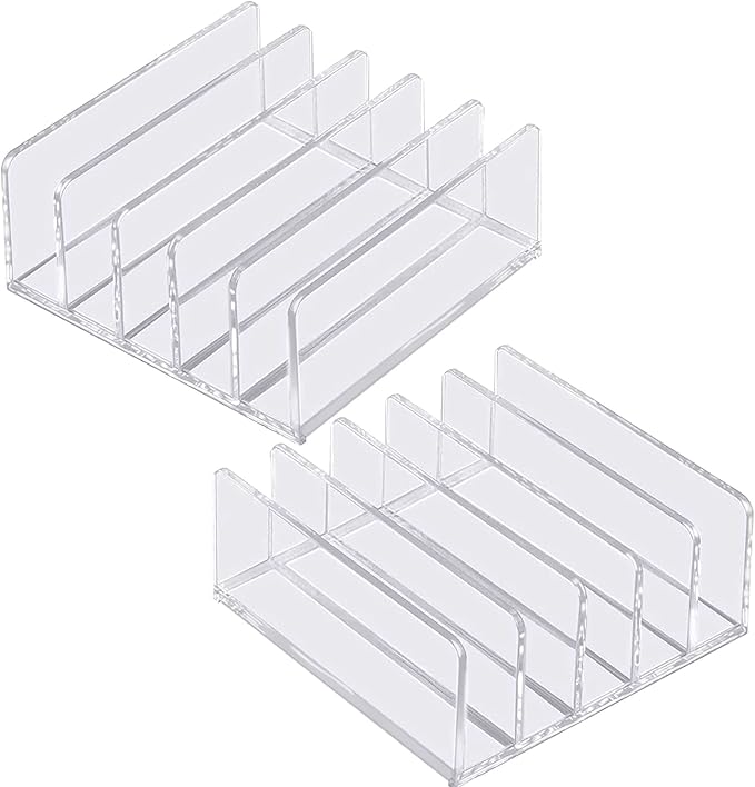 Acrylic Mail Organizer for Sorting Mail, Business Card 2Pack, 5 Slots Mail - Image 5