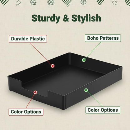 Letter-Size Tray, A4 Stackable Plastic Paper Tray - Image 3