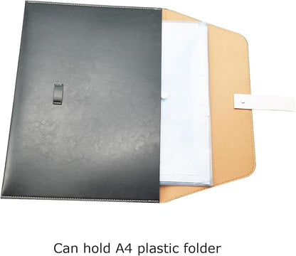 PU Leather A4 File Folder Large Document Holder Waterproof Envelope Folder Case - Image 5
