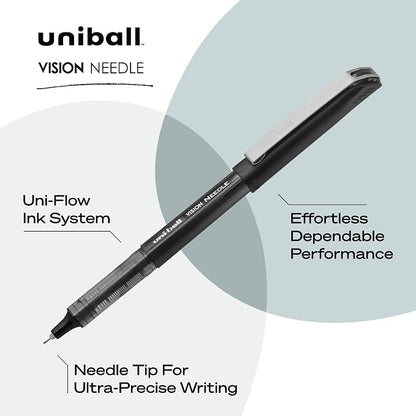 uniball Vision Needle Rollerball Pens, Micro Point, 5 Pack - Image 4