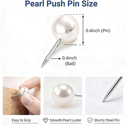 100 Pcs Pearl White Decorative Push Pins - Image 2