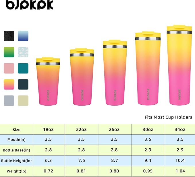 BJPKPK 26oz Stainless Steel Insulated Tumbler With lid And Straw Travel Coffee Thermal Tumblers Cup For Women And Men,Pink Yellow Rose - Image 5