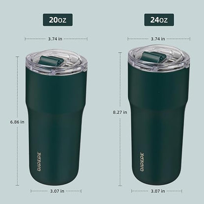 BJPKPK Insulated Tumbler,20oz Stainless Steel Tumbler with lid,Double Wall Travel Coffee Mug Thermal Cup,Keep Drinks Cold and Hot,Dark Green - Image 5