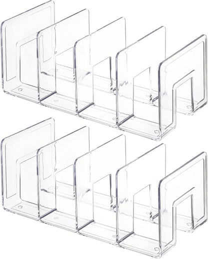 Lawei 4 Pack Acrylic File Sorter, 4-Section Clear Desktop File Folder Holder - Image 3