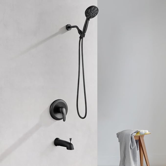 gotonovo Bathroom Shower Head Kit High Pressure Combo System Shower Faucet 6 Modes ABS Handheld Spray Shower Trim Kit Valve Included Shower Head and Handle Set Oil Rubbed Bronze - Image 3