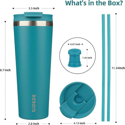 BJPKPK 26oz Tumbler With lid And Straw Stainless Steel Travel Coffee Mug Insulated Tumblers Cups,Laguna - Image 2