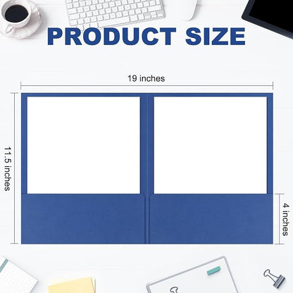 Kisston Executive Twin Pocket Folders Letter Size Blue - Image 2