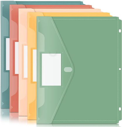Forvencer Binder Pocket, 5 Pack Super Heavyweight Plastic Folders by Forvencer