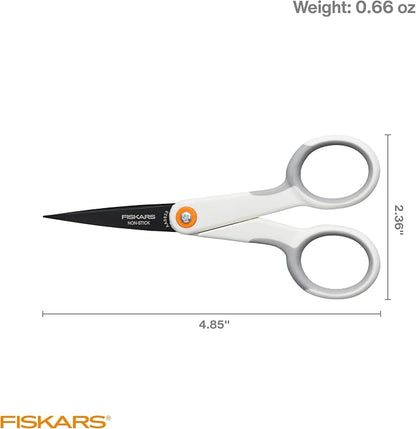 Fiskars Micro Trip Scissors, SoftGrip Precision Cutting Shears, Non-Stick - Image 6