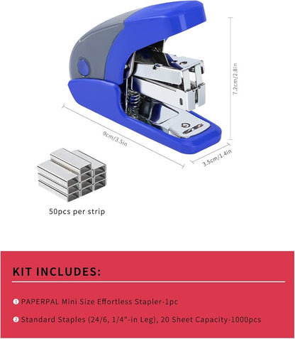 PAPERPAL Effortless Mini Stapler Set, 20 Sheet Capacity, Integrated Remover & - Image 2
