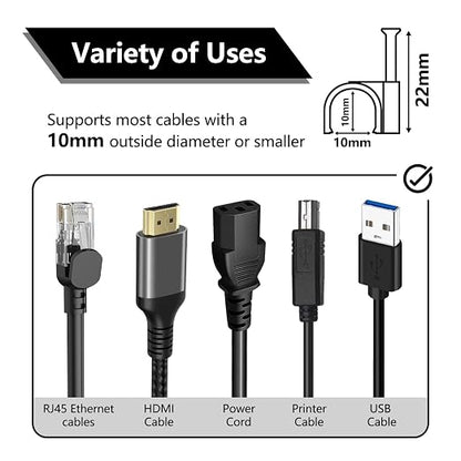 Jadaol Cable Clips 100Pcs 10mm Nail in Clips - Image 4